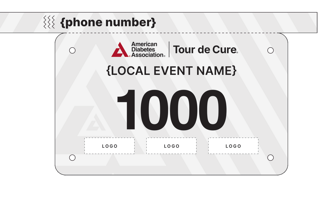 American Diabetes Association Tour de Cure Custom General Bib - Wristband(s)